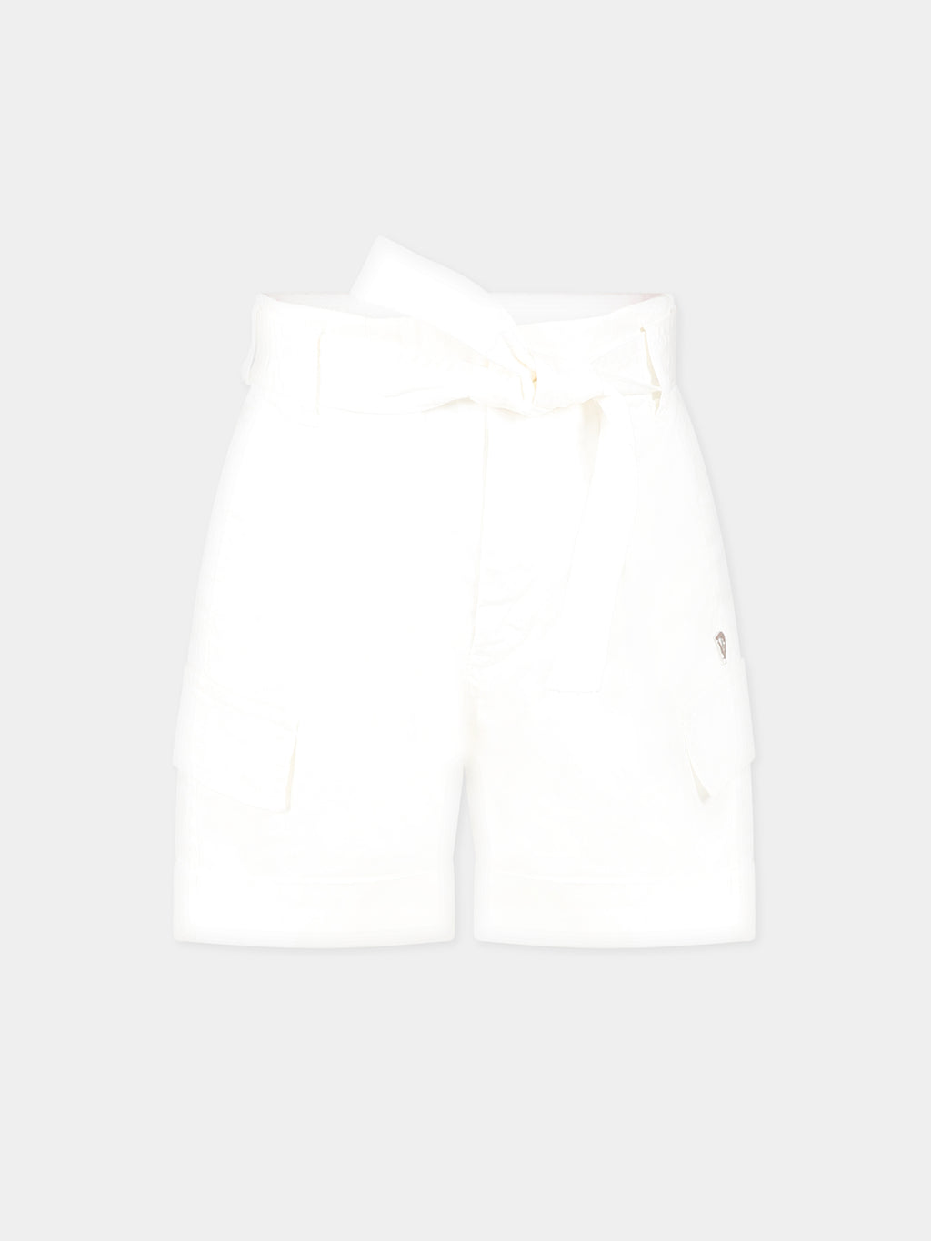 White shorts for girl with logo